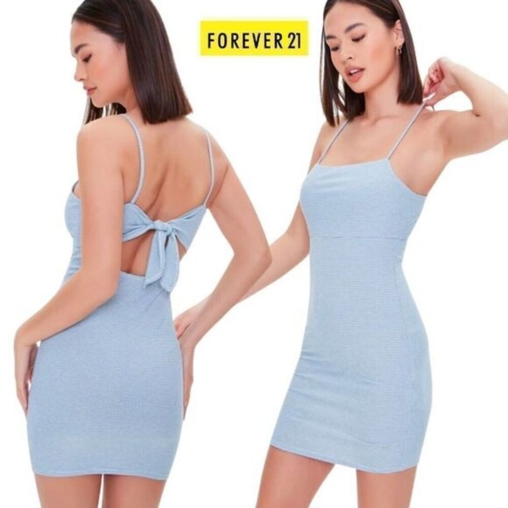 Forever‎ 21 Women's Cut Out Tie-Back Bodycon Knit Cami Dress